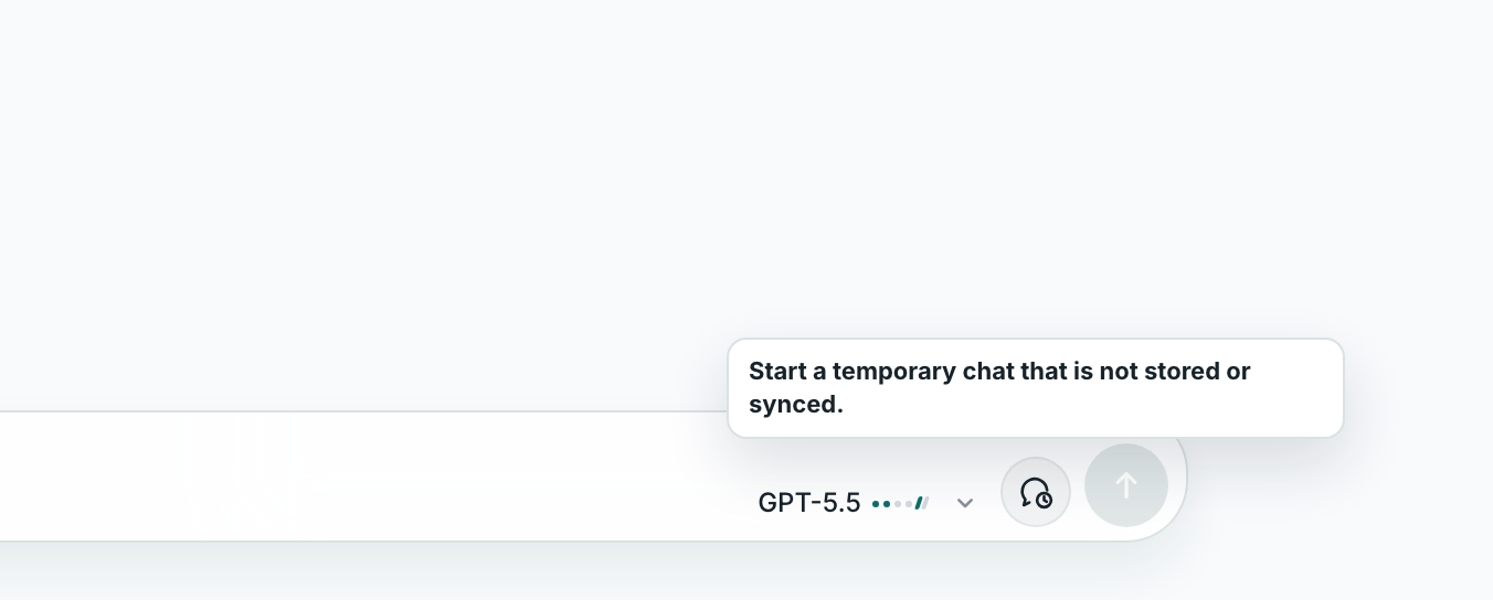 Screenshot of Temporary Chat enabled in Lerix.